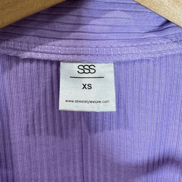 SSS Purple Sleeveless Collared Crop Top (XS) - Picture 5 of 6